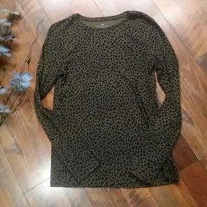 Animal Leopard Cheetah Tee Talbots LS Shirt